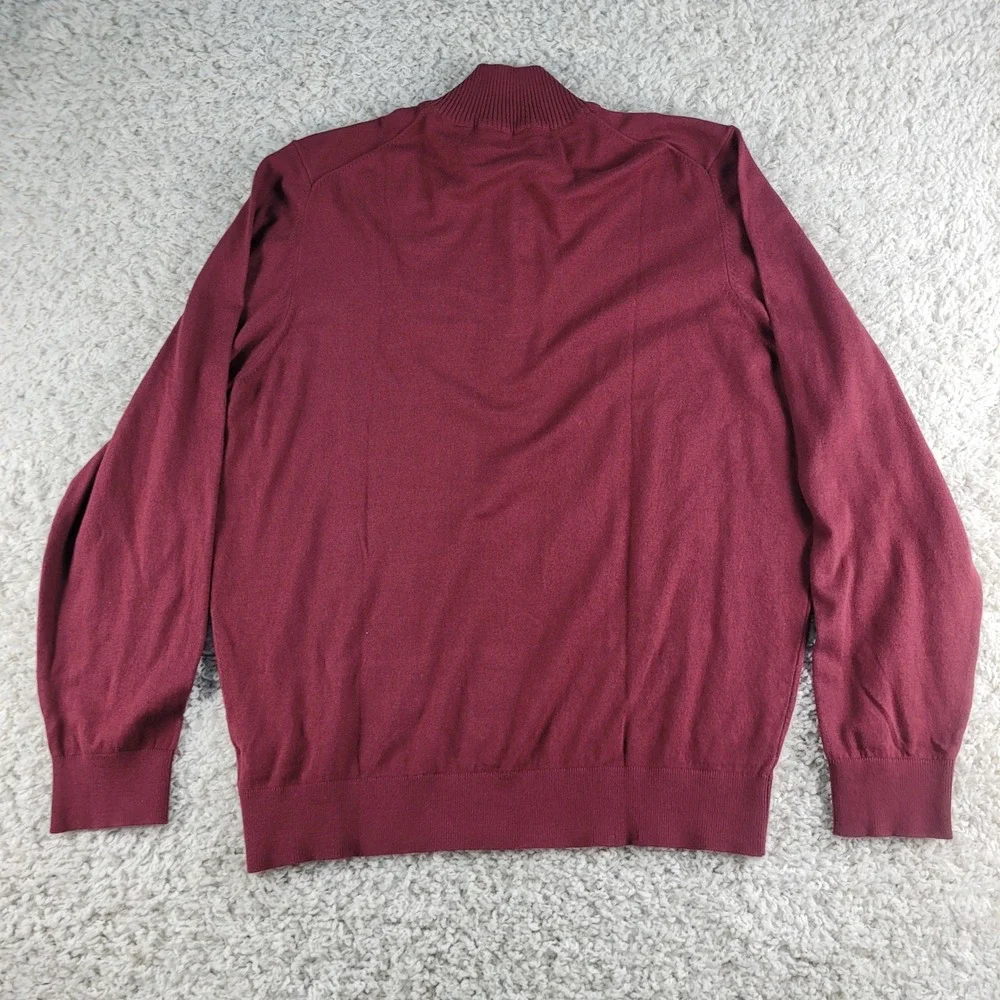 IZOD Quarter Zip Sweater Mens Large Velvet Maroon NWT 46IZFGB25R-604